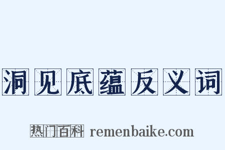 洞见底蕴反义词是什么意思的图片